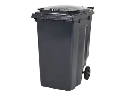 Kunststof afvalcontainer 340 liter met twee wielen