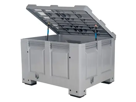 Palletbox 4 poten deksel 1200x1000x800 mm 670 liter