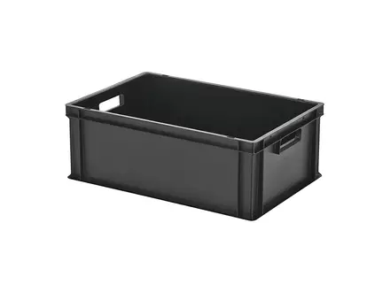 Stapelbak Euronorm 600x400x220 mm 43,3 liter zwart