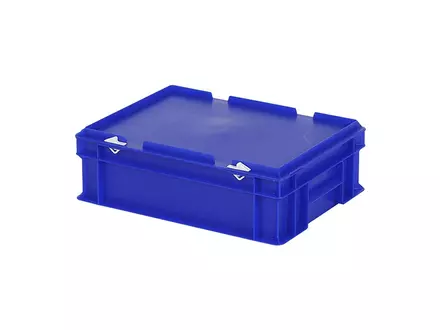 Stapelbak met deksel Euronorm 400x300x133 mm 11 liter blauw