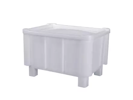 Oplegdeksel voor stapelbak Euronorm 800x600 mm wit