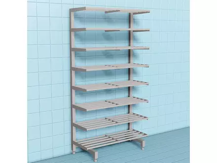 Schoenenrek vloerstaand 8 etages RVS 900x400x1710 mm