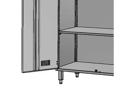Kast RVS 2 deuren 3 legborden 950x500x1950-2148 mm