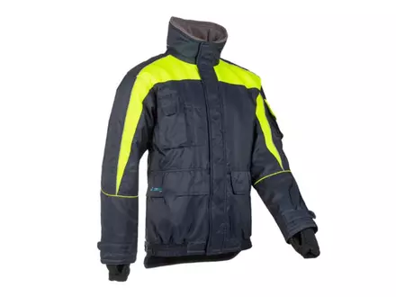 Sioen Nibas 3338A2PM1 diepvriesjas fluo geel-marineblauw