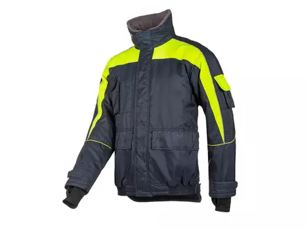 Sioen Nibas 3338A2PM1 diepvriesjas fluo geel/marineblauw