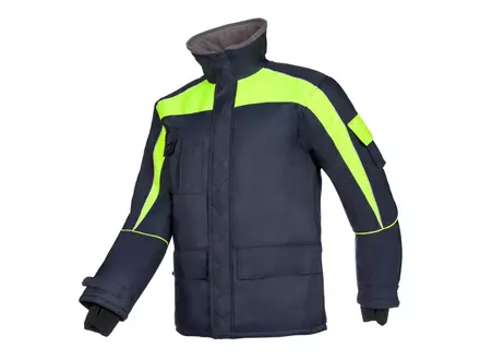 Sioen Talau 3438A2PM1 diepvriesjas fluo geel/marineblauw