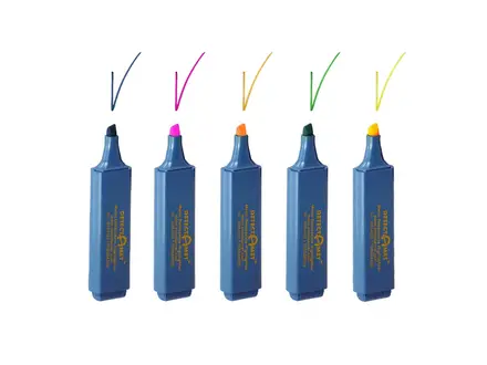 Detectamet markeerstiften detecteerbaar fluorescerende inkt set 5 stuks