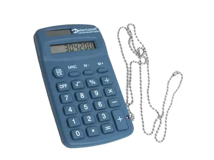 Rekenmachine handmodel zonne-energie met veiligheidsketting