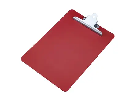 Detectamet klembord staand detecteerbaar PP zware clip RVS rood