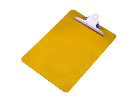 Detectamet klembord staand detecteerbaar PP zware clip RVS oranje