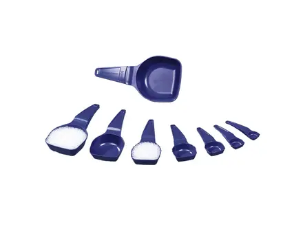 Maatlepel detecteerbaar steriel PS blauw
