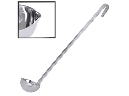 Sauslepel met schenktuit RVS 18/10