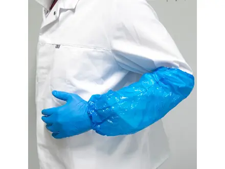 Hycare disposable overmouw detecteerbaar PE 30 mu blauw