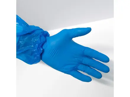 Hycare disposable overmouw detecteerbaar PE 30 mu blauw