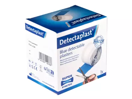 Detectaplast Elastic pleisters detecteerbaar blauw 8 cm rol