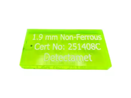 Detectamet metaaldetectie testkaart acryl NON FE groen