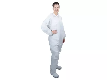 Hycare disposable overall capuchon en rits non-woven polypropyleen