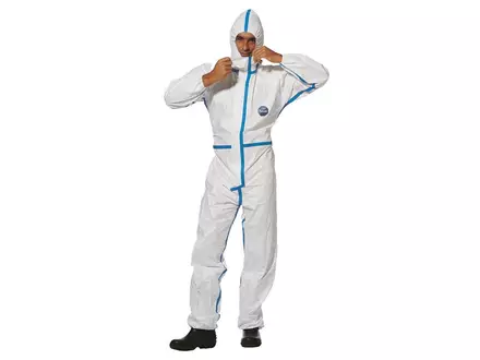 DuPont Tyvek 600 Plus wegwerpoverall met capuchon wit
