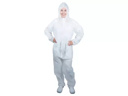 Propguard wegwerpoverall met capuchon wit