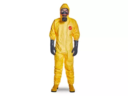 DuPont Tychem 2000 C CHA5 wegwerpoverall met capuchon geel