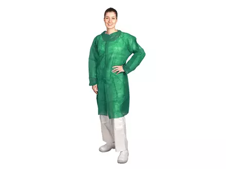 Hycare disposable bezoekersjas met klittenband non-woven polypropyleen groen