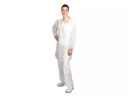 Hycare disposable bezoekersjas met klittenband non-woven polypropyleen