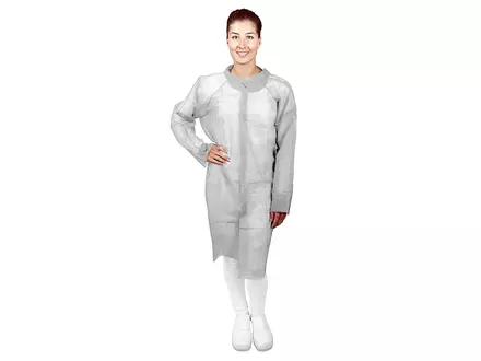 Hycare disposable bezoekersjas basic met klittenband non-woven polypropyleen wit