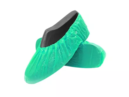 Hycare disposable overschoen geruwd 75 mu polyethyleen groen