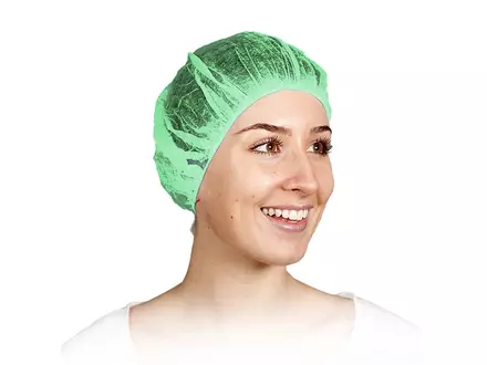 Hycare disposable haarnet roundcap non-woven polypropyleen groen