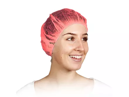 Hycare disposable haarnet roundcap non-woven polypropyleen rood