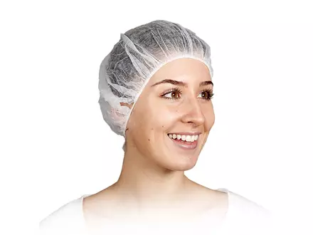 Hycare disposable haarnet roundcap non-woven polypropyleen wit
