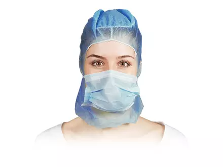 Hycare disposable astrocap 2-laags mondmasker non-woven polypropyleen