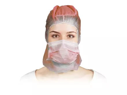 Hycare disposable astrocap 2-laags mondmasker non-woven polypropyleen rood