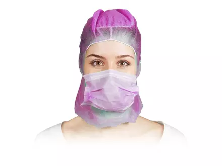 Hycare disposable astrocap 2-laags mondmasker non-woven polypropyleen paars