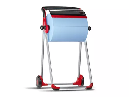 Tork 652008 mobiele vloerstandaard poetsrol dispenser M1 rood/smoke