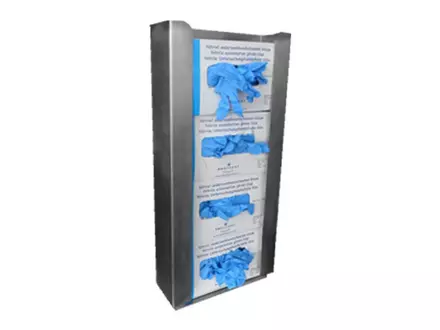 Handschoendispenser RVS verticaal voor 4 dispenserdozen