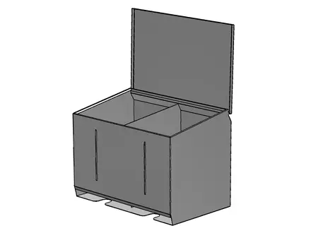 Dispenser RVS dubbel 608x399x450 mm