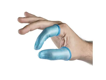 Detectaplast Bobbie vingercondooms rubber ø19x76 mm blauw