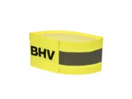 Hi-Vis armband fluo geel bedrukt met tekst BHV
