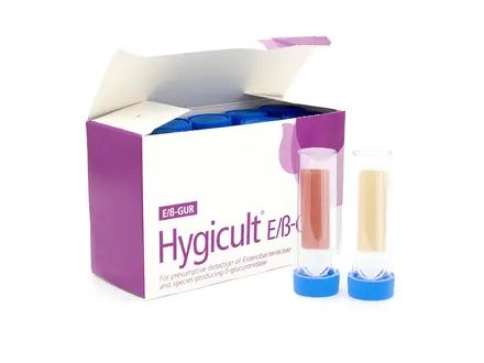 Hygicult E en ß-GUR dipslides detectie Enterobacterie en E.coli