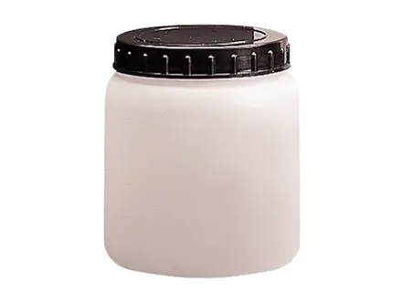 Monsterpot brede hals HDPE met schroefdop en indrukplug wit