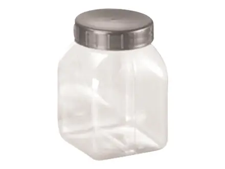 Monsterpot brede hals PVC met schroefdop transparant