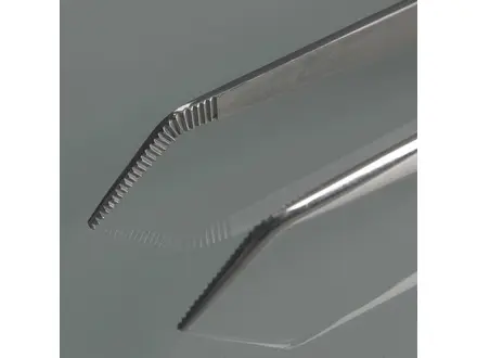 Burkle pincet RVS gebogen scherp 13 cm