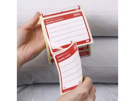 Burkle Close-it etiket Food & Pharma 95x95 mm rood