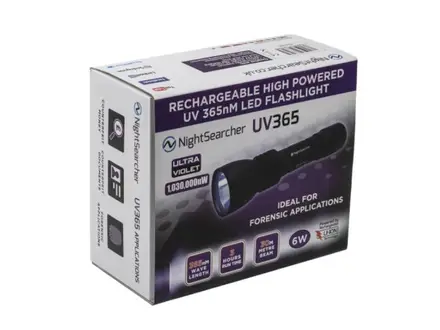 Nightsearcher UV LED 365 zaklamp oplaadbaar ultraviolet 365nm