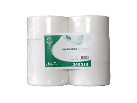 Europroducts toiletpapier Mini Jumbo 2-laags tissue recycled 720 vel wit