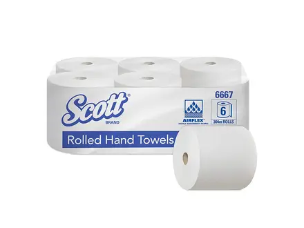 Kimberly-Clark Scott 6667 handdoekrol 1-laags 304 meter wit