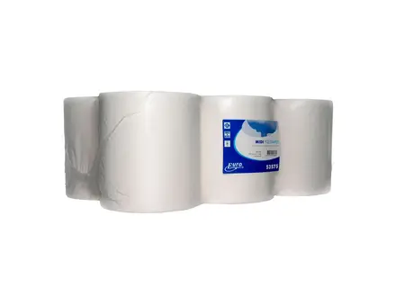Euro Products poetsrol midi euro cellulose zwaar 1-laags 275 meter wit
