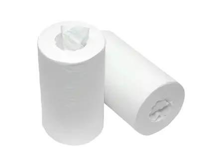 Euro Products poetspapier mini coreless 1-laags cellulose 120 meter wit