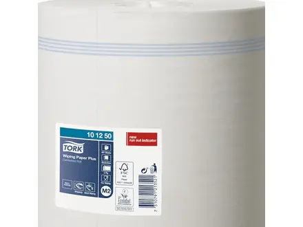 Tork Wiping Paper Plus poetsrol midi M2 2-laags 160 meter wit